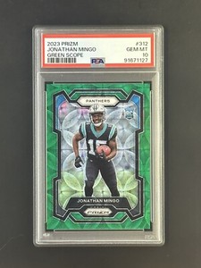 2023 PANINI PRIZM GREEN SCOPE #312 JONATHAN MINGO /75 PSA 10
