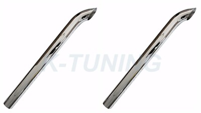 Pair 4'' OD X 48'' Length Chrome Curved Stack Pipe Peterbilt Kenworth Freightliner