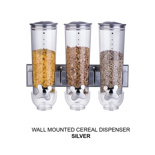 DRY FOOD STORAGE DOUBLE CEREAL DISPENSER PASTA CONTAINER MACHINE BLACK / WHITE - Picture 13 of 15