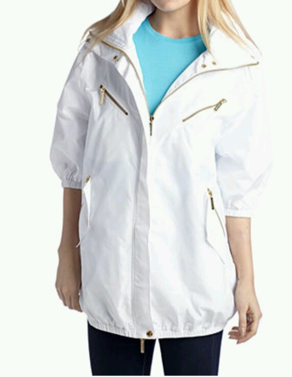 NEW! MICHAEL Michael Kors White Dolman Anorak Jacket Size XSmall 