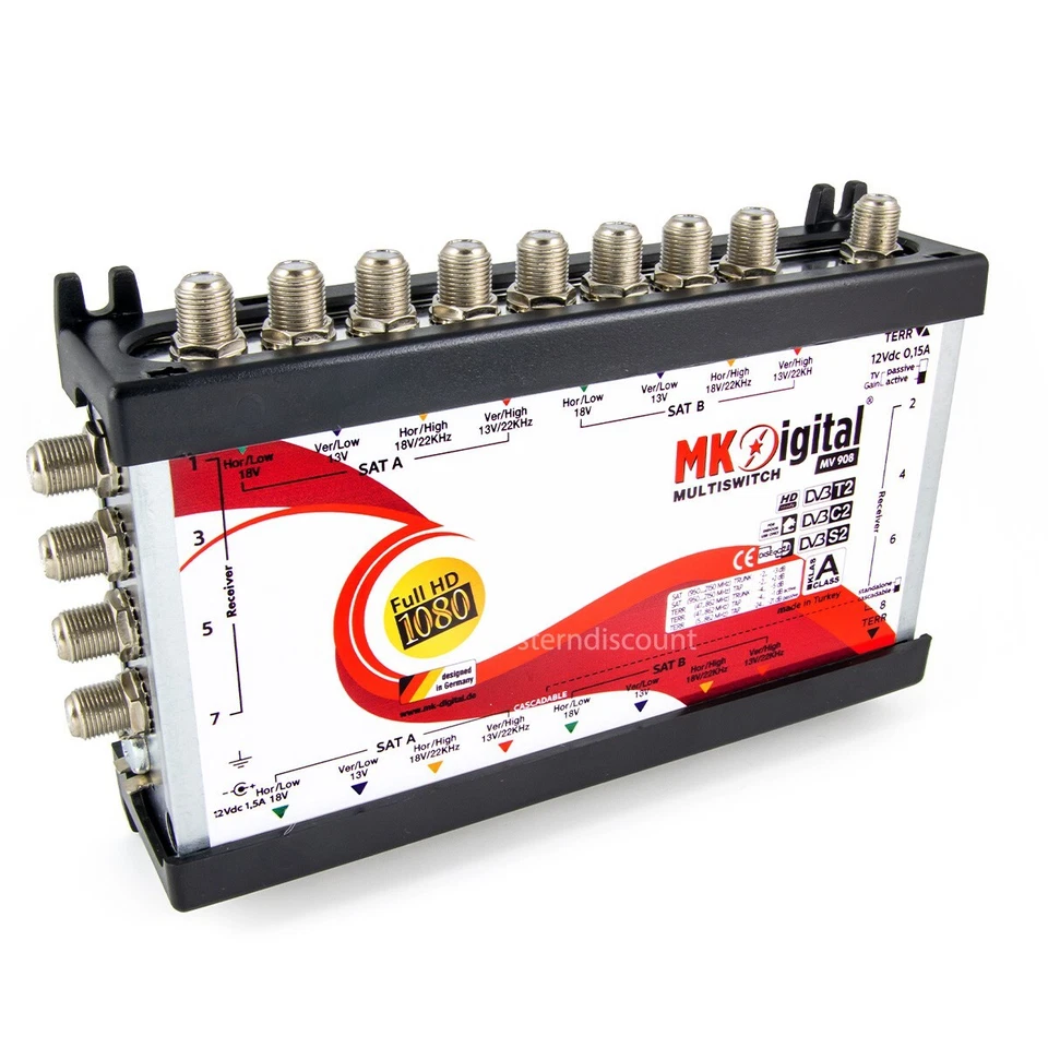 9/8 SAT Multischalter bis 8 Teilnehmer Verteiler Switch UHD 2 Satellit TV 4K HD - Bild 4 von 4