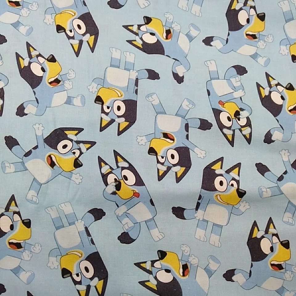 5 Bluey Fat Quarters Quilting Fabric 45cm x 55cm Cotton Bingo Blue Pink White - image 4 of 4