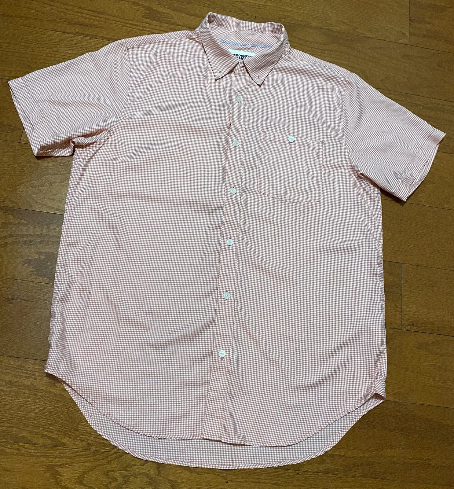 Mountain Khakis Button Up Short Sleeve Shirt Mens XL Coral Orange Fishing Hiking