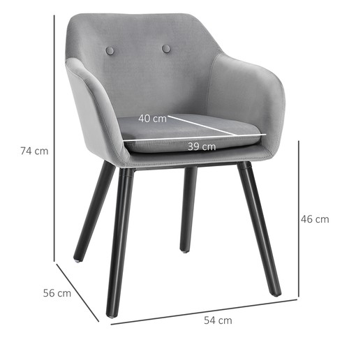 Esszimmerstühle 2er-Set Küchenstuhl mit Rückenlehne, für Wohnzimmer, Grau - Bild 4 von 10
