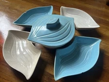 Mid-Century Serving Set, Lazy Susan 7-piece Set 