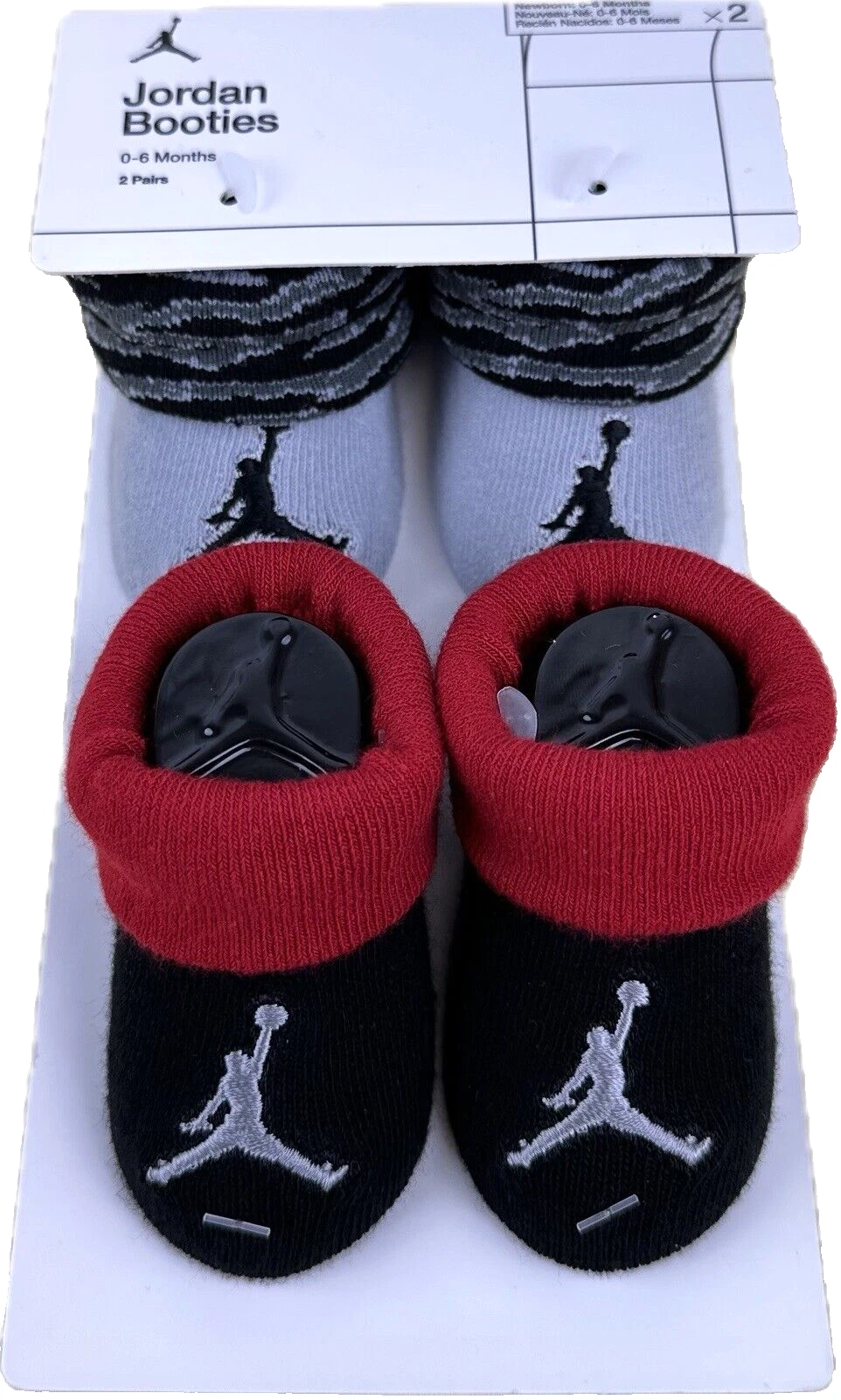 Nike Baby 2 Pk Black Grey Ankle Cotton Jordan Jumpman Logo Booties Set Sz 0-6 MO
Opens in a new wind