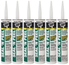 6 ~ DAP SEAL 'N PEEL Clear Polymer Door Siding Window Sealant Removable 10.1 oz