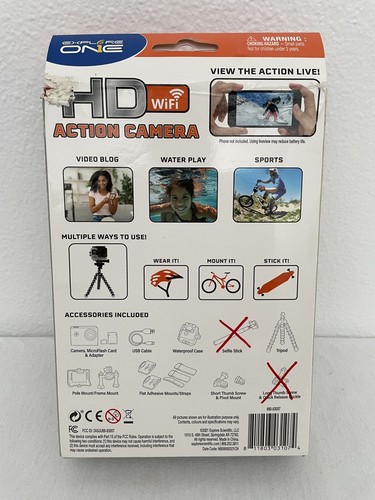 ExploreOne HD Action Camera 1080P WiFi Includes Tripod Selfie Stick Accessories - Picture 5 of 6