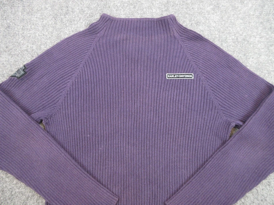 Suéter Harley Davidson Mujer Adulto Grande Púrpura Motocicleta Motociclista Logo Foto 3 de 4