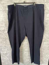 Catherines Right Fit Curvy Navy Blue Pants 32W Straight Stretch NWT