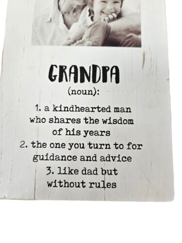 NWT Mud Pie Grandpa Magnetic Picture Frame White Washed Wood C15 - Picture 3 of 8