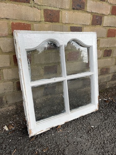 Reclaimed Old Edwardian Arch Sash Wooden Window 555 x 530mm - 第 1/9 張圖片