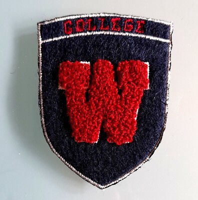 COLLEGE W Style Patches Abzeichen Aufbügeln Aufnähen HARIASTAMP N E W S
