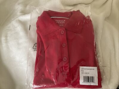 French Toast Girls Size L 10/12 Red Short Sleeve Uniform Polo shirt LOT 2 New