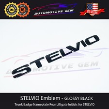 Stelvio Emblem Gloss Black Logo Rear Trunk Liftgate Letter Badge For Alfa Romeo