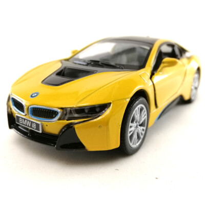 BMW i8 Plug-In Hybrid Sports Car Die-Cast Model Car Kinsmart 1:36 Toy Collection