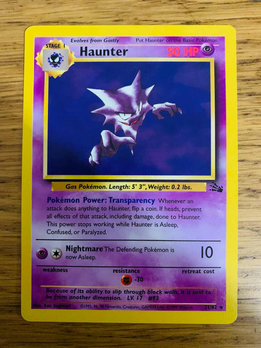 Haunter (21/62) Non Holo Fossil Set Rare Pokemon Card! FAST & FREE