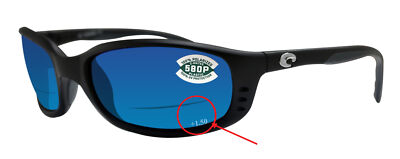 Costa Del Mar Brine Readers C Mate Black +1.50 Blue Mirror 580P Plastic Lens