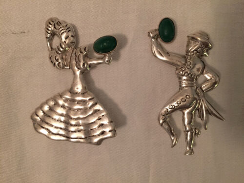 1940's Mexican Sterling Silver Flamenco Dancers Ma