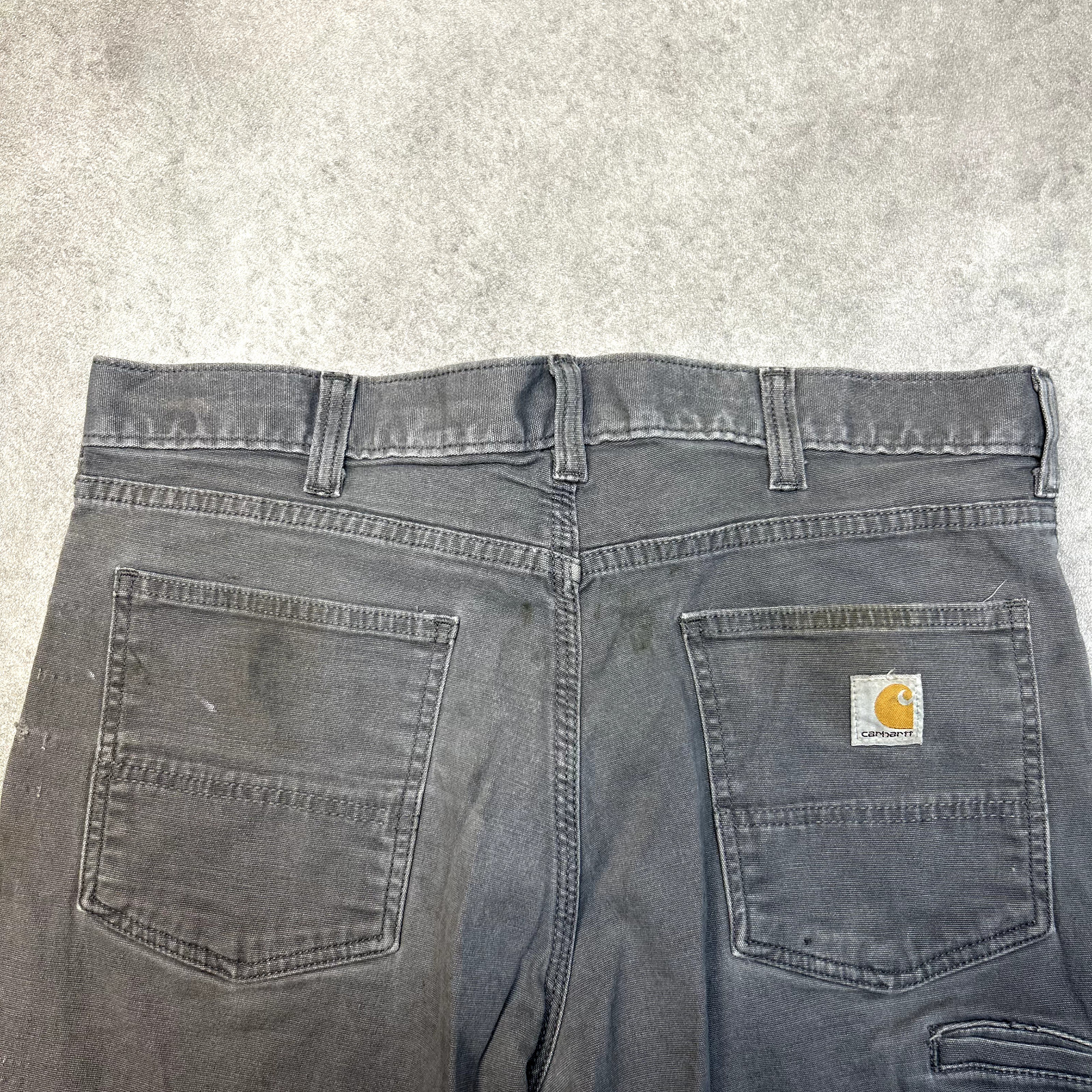 Carhartt Denim Jeans Mens 34" Relaxed Fit Straight Leg Workwear Trousers, Grey image 4