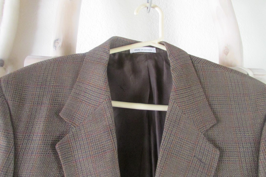 NUOVO BLAZER YVES SAINT LAURENT 42T 2 BOTTONI MARRONE LANA PETTINATA CANADA