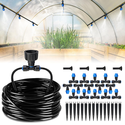 #ad 59FT Greenhouse Mist Drip Irrigation Kit Hanging Plant Watering Garden Waterin $31.19