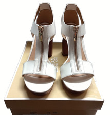 Michael Kors White Berkley Mid Sandals HEELED- WHITE-11