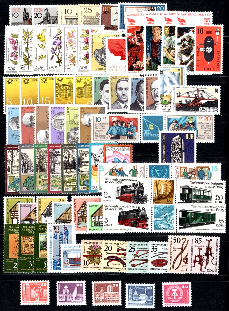 当時物 83-84 フランクフルト（Ｈ）M2150m GERMANY: DDR/GDR, Sc#2150/B194, 1981 Collection 84 Stamps+4 S/S+1