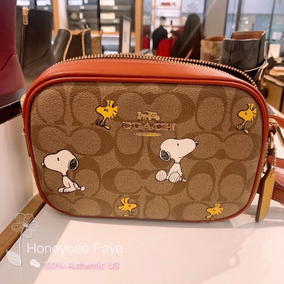 NWT Coach X Peanuts Mini Jamie Camera Bag In Signature NWT Coach X Peanuts Mini Jamie Camera Bag In Signature