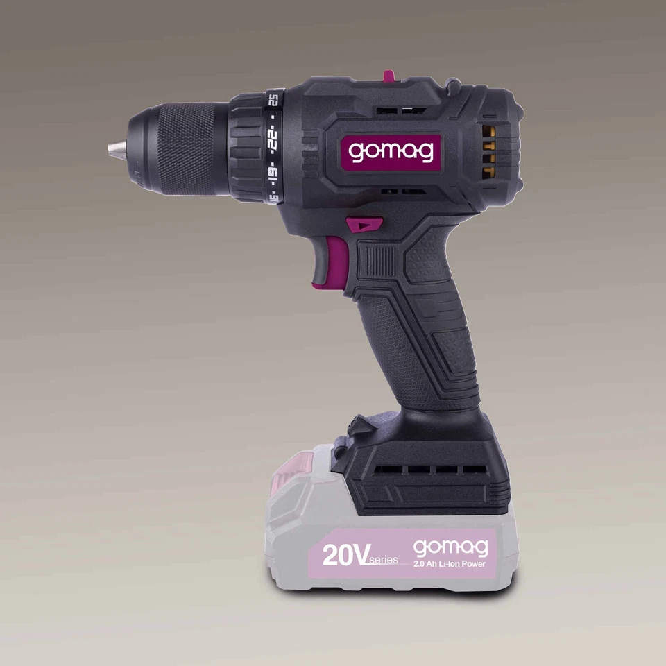 Gomag Akku-Bohrschrauber 20V GO-BS60BL | 60 Nm Drehmoment | 1,5-13mm Bohrfutter - Bild 4 von 4