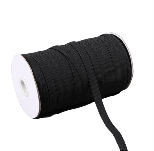 100 Yards Nähen Gummiseil Geflochten Schwarz Flach Gummiband Spule 1/8 Zoll (3 mm) - Bild 6 von 10