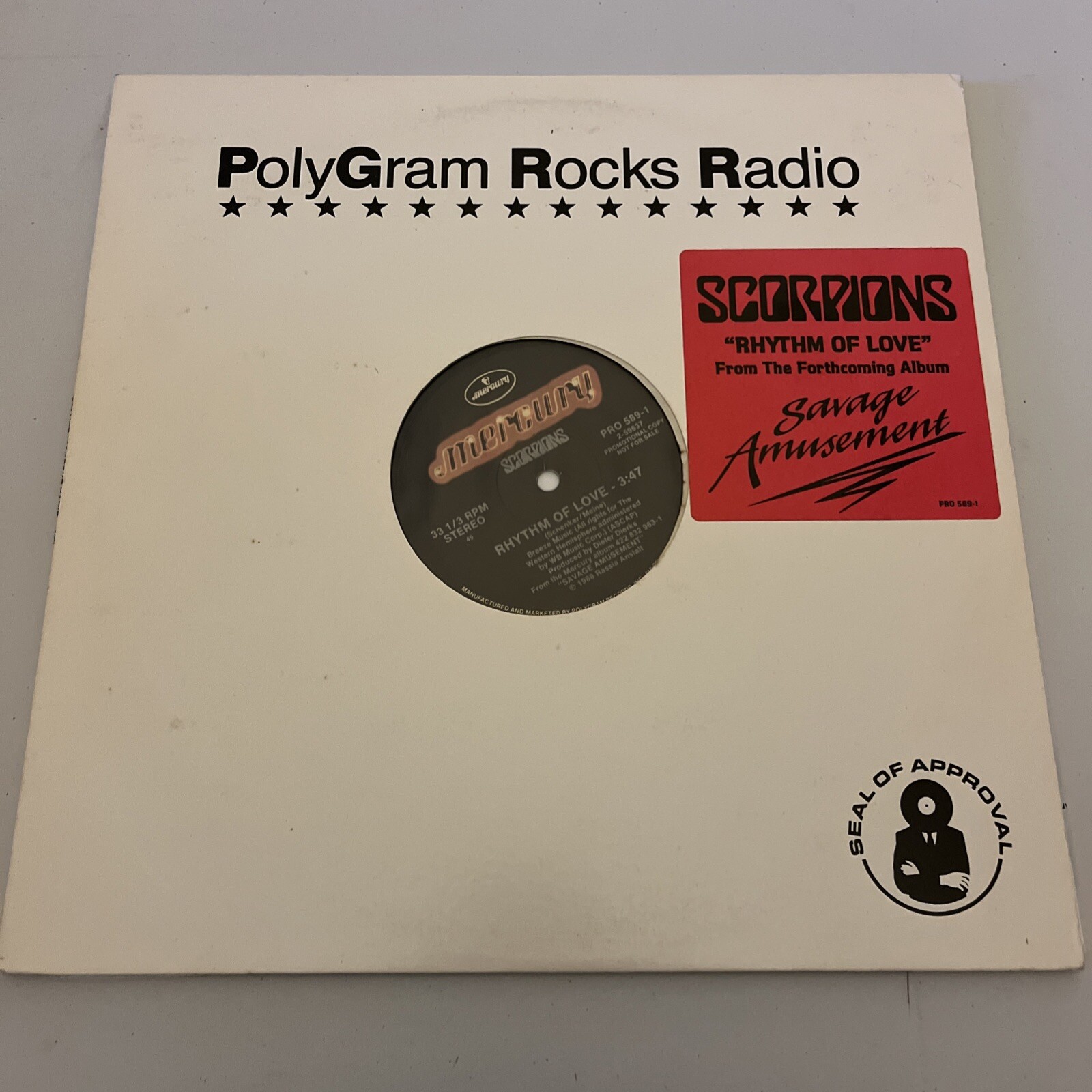 Scorpions ~ Rhythm of Love 1988 US  Radio Rare Promo PRO_589-1