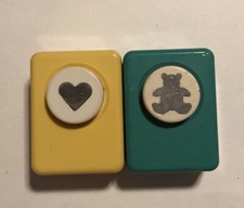 Craft Punch 1 x Heart 1 x Teddy Bear Carl CP-1 Made in Japan Vtg Paper Punch