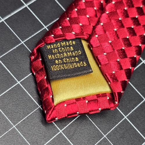 Donald J. Trump Tie Signature Collection Checkered Red 100% Silk 3.5x60" EUC F/S - Picture 3 of 13