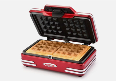 Waffeleisen, elektrisches Waffeleisen zweiteilig mit Antihaft-Grillplatte (750 W)