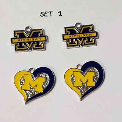 Sale lot 4pcs charms of Michigan Wolverines College NCAA/SEC Football team