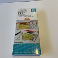25 Pack Tamper Evident Deposit Bags Pen Gear Brand 9x12 Tamper Indicating Bags