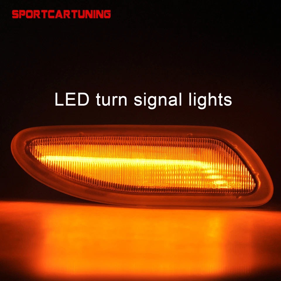 White LED Lights Bar Bumper Side Marker For Benz 2001-2007 Mercedes W203 C Class Foto 2 de 4