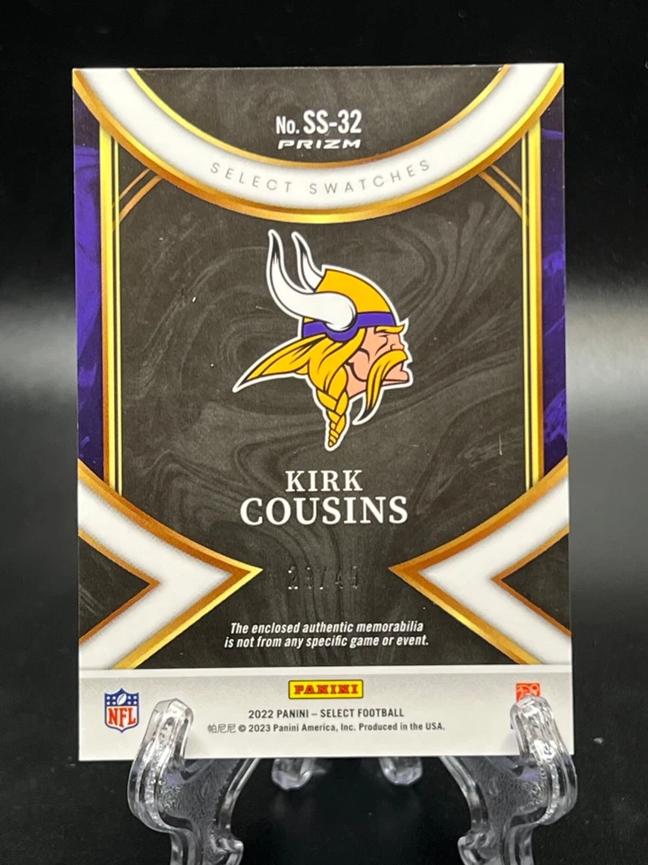 2022 Panini Select Kirk Cousins Select Swatches Prizm Copper #23 SP /49 - Image 2 of 3