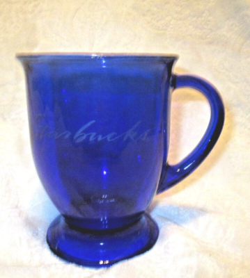 Starbucks~Blue Coffee Cup~Etched with Starbucks~4 7/8" Tall | eBay