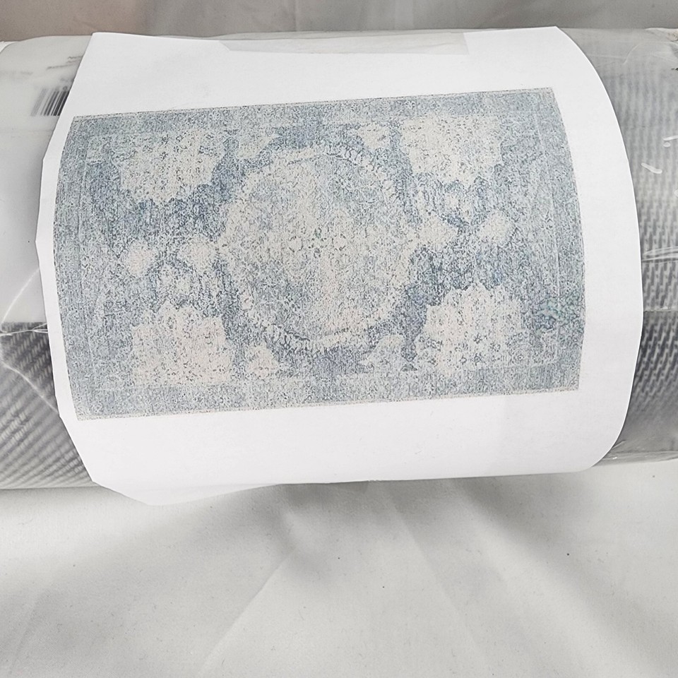 New Pottery Barn Barret Handloomed Wool 4" x 6' Rug Porcelain Blue eBay