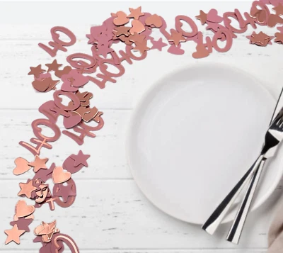 EUROWRAP 40th Birthday Rose Gold Party Table Confetti. 40th Birthday Party Decorations