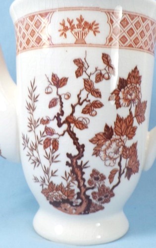 Nasco Indian Tree Coffee Pot Demitasse Brown Transferware Pottery 1930s Vintage - Picture 6 of 10