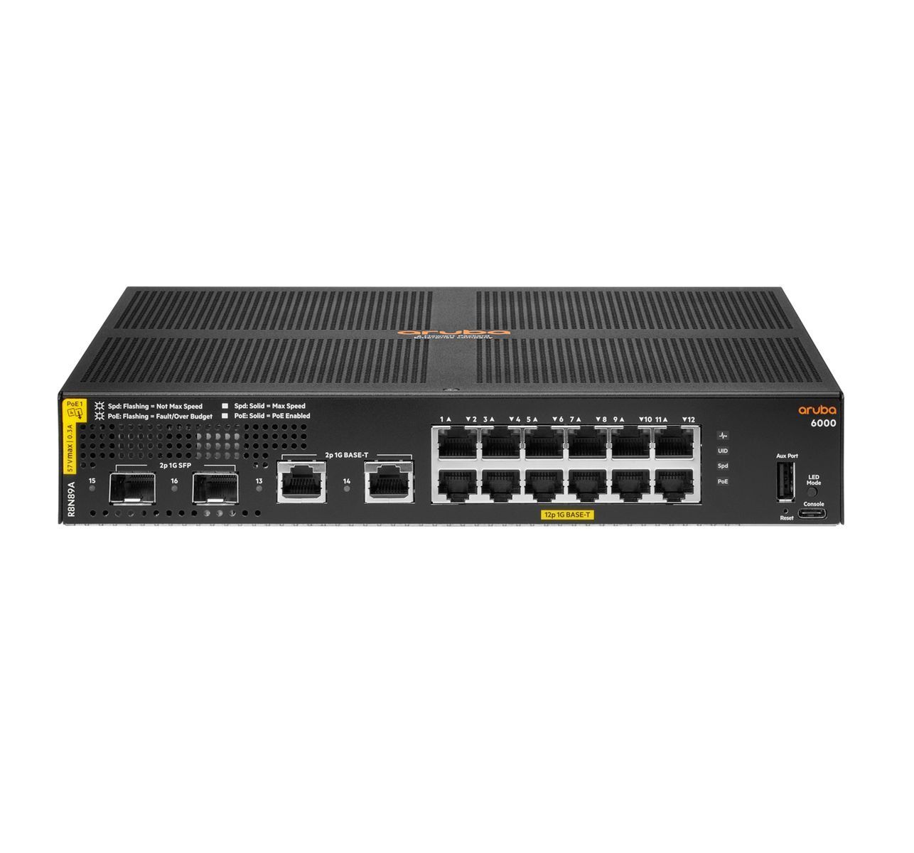 HPE Aruba Networking Aruba 6000 12G Class4 PoE 2G/2SFP 139W Gestito L3 Gigabit E