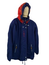 Obermeyer Coat Jacket Size 8 Ladies Blue Ski Thermolite Hooded Pockets Pre-owned