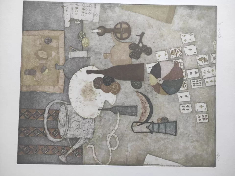 Yoshi Takahashi, unbekannt, Farbradierung, signiert, nummeriert 17/95,  66x45cm - Bild 3 von 4