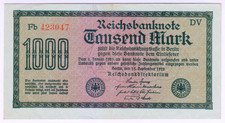 1922 Germany 1000 Mark 423047 Reichsbanknote Paper Money Banknotes