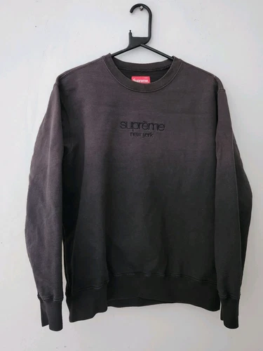 Sweat noir SS19 Supreme Dipped col rond taille L grand New York