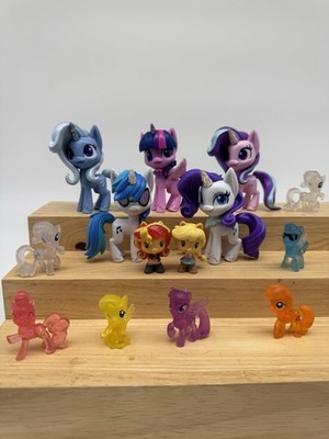 My Little Pony Figure Lot Mixed Sizes Clear Ponies Equestria Girls 14pcs