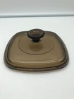 Pyrex Replacement Square Amber Glass Lid A-7-C Corning Brown 7" Vintage